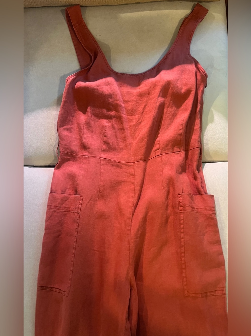 Rachel Zoe Coral Sleeveless Linen Jumpsuit